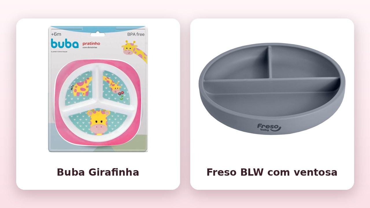 Foto oficial do prato com divisórias Buba Girafinha