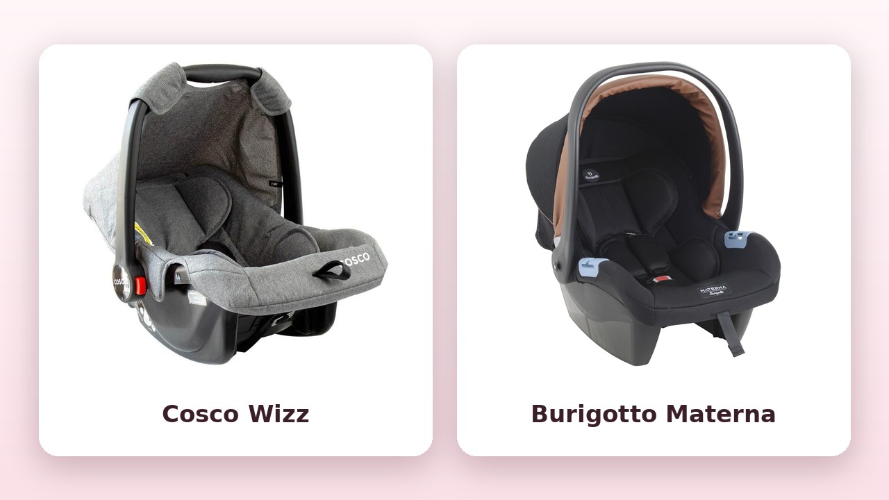 Foto oficial do bebê conforto Cosco Wizz cinza mescla