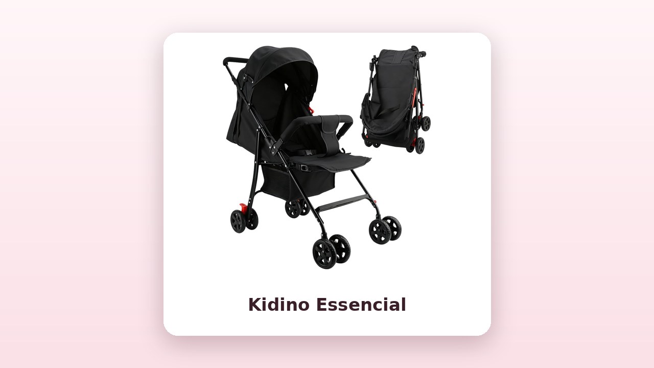 Foto oficial do carrinho de bebê Kidino Essencial preto